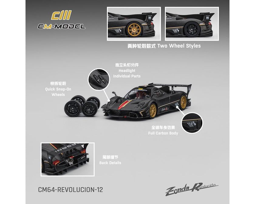 (Preorder) CM Model 1:64 Pagani Zonda Revlucion Drycarbon - Cheeky MonkeyZ Diecast