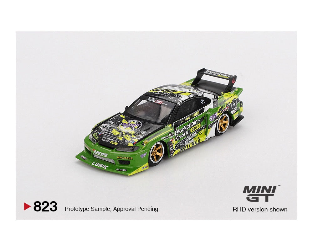 Mini GT 1:64 Nissan LB-Super Silhouette S15 SILVIA #555 V2 2024 – Green – Formula Drift Japan