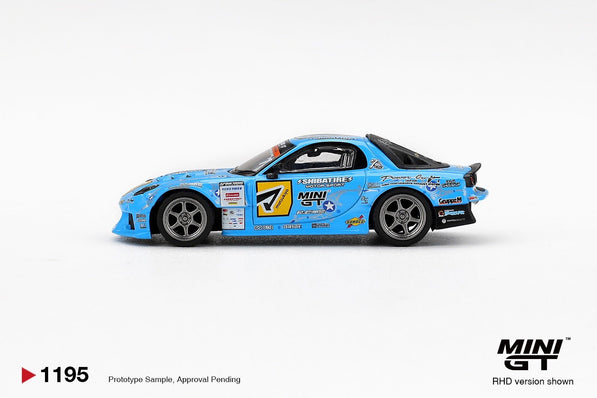 (Preorder) Mini GT 1:64 Mazda RX - 7 RE - Amemiya 2025 D1GP – Blue - Cheeky MonkeyZ Diecast
