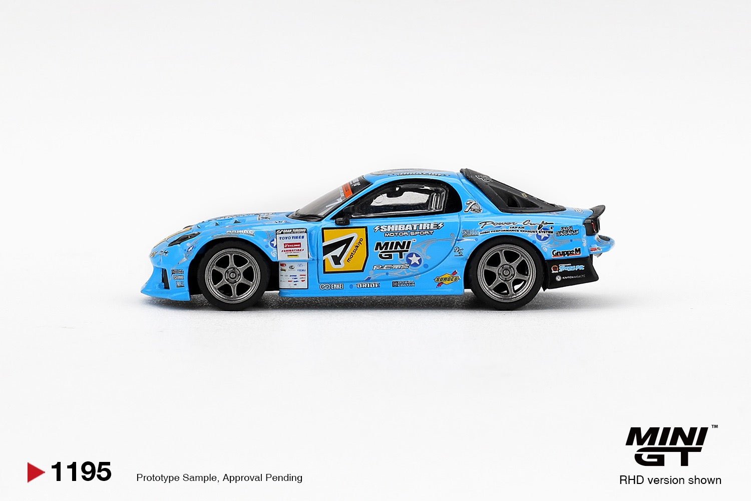 (Preorder) Mini GT 1:64 Mazda RX - 7 RE - Amemiya 2025 D1GP – Blue - Cheeky MonkeyZ Diecast