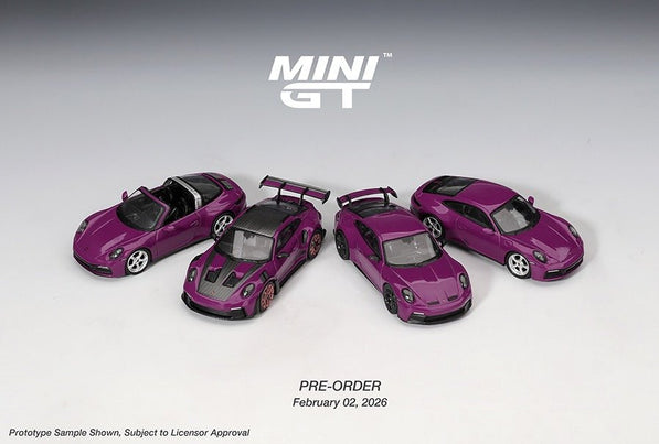 (Preorder) Mini GT 1:64 Porsche 911 (992.1) Rubystone Red Set of 4 – Special Edition - Cheeky MonkeyZ Diecast