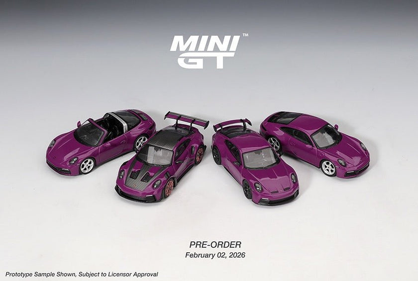 (Preorder) Mini GT 1:64 Porsche 911 (992.1) Rubystone Red Set of 4 – Special Edition - Cheeky MonkeyZ Diecast