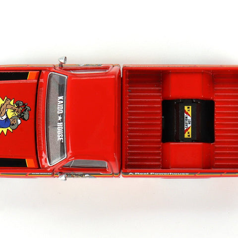 Chevrolet Silverado Pickup Truck "Clod Buster" Orange with Black Stripes (Designed by Jun Imai) "Tamiya x Kaido House" Special 1/64 Diecast Model Car by Mini GT - Cheeky MonkeyZ Diecast