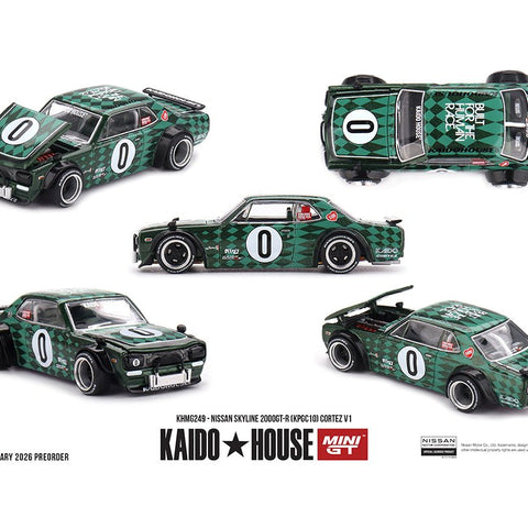 (Preorder) Kaido House x Mini GT 1:64 Nissan Skyline 2000GT - R (KPGC10) Cortez V1 - Cheeky MonkeyZ Diecast