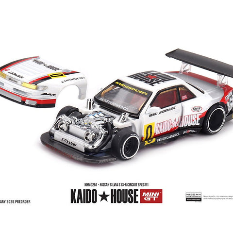 (Preorder) Kaido House x Mini GT 1:64 Nissan Silvia S13 - R Circuit Spec V1 - Cheeky MonkeyZ Diecast