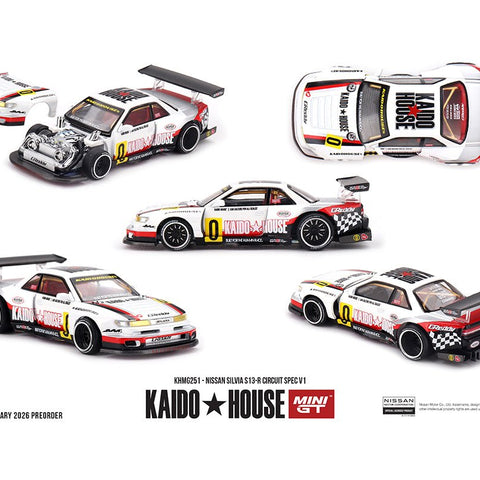 (Preorder) Kaido House x Mini GT 1:64 Nissan Silvia S13 - R Circuit Spec V1 - Cheeky MonkeyZ Diecast