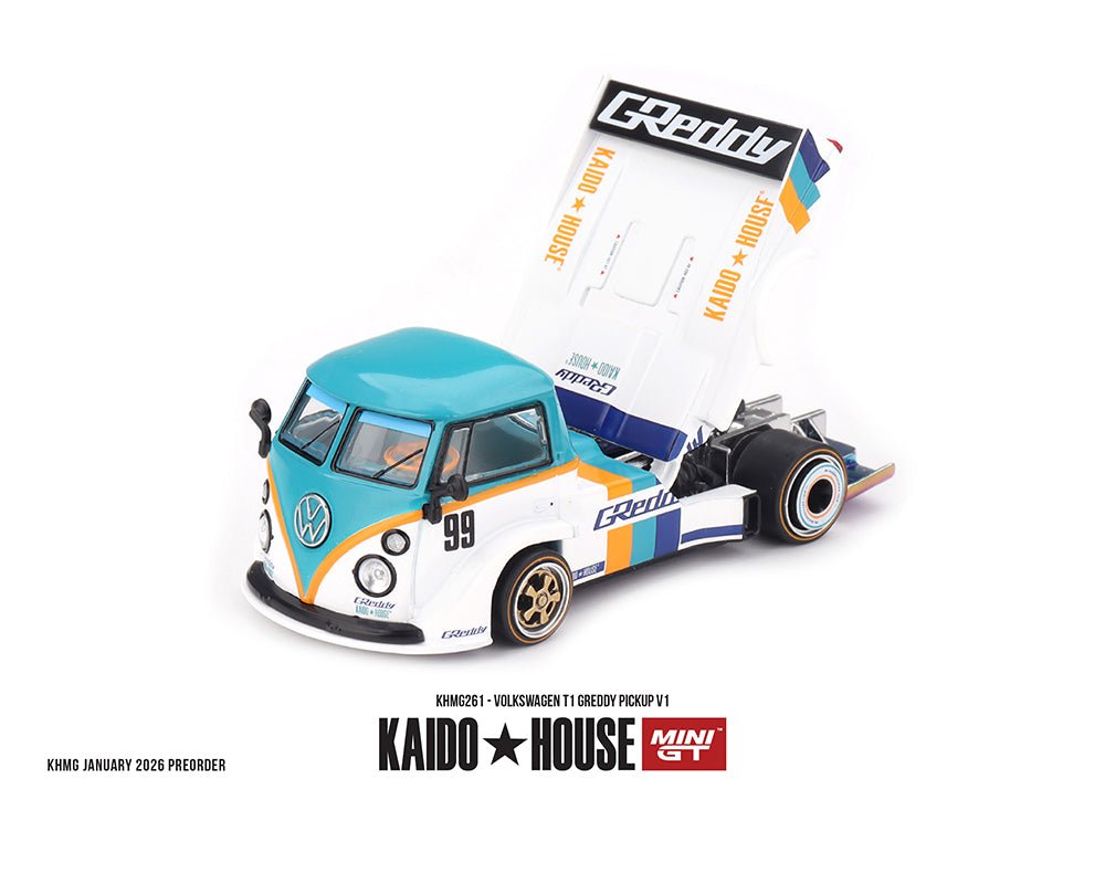 (Preorder) Kaido House x Mini GT 1:64 Volkswagen T1 GReddy Pickup V1 - Cheeky MonkeyZ Diecast