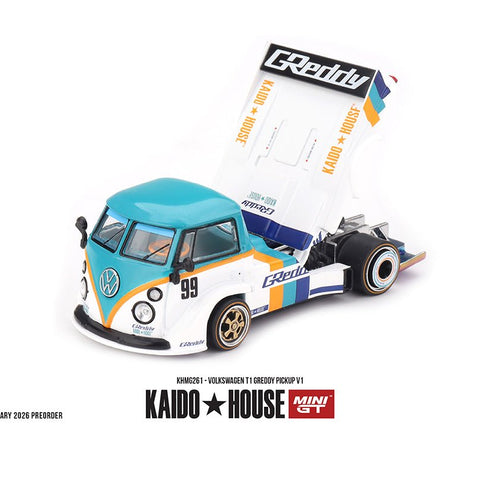 (Preorder) Kaido House x Mini GT 1:64 Volkswagen T1 GReddy Pickup V1 - Cheeky MonkeyZ Diecast