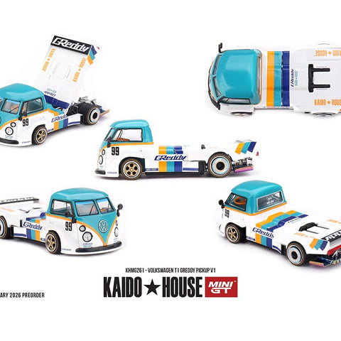 (Preorder) Kaido House x Mini GT 1:64 Volkswagen T1 GReddy Pickup V1 - Cheeky MonkeyZ Diecast