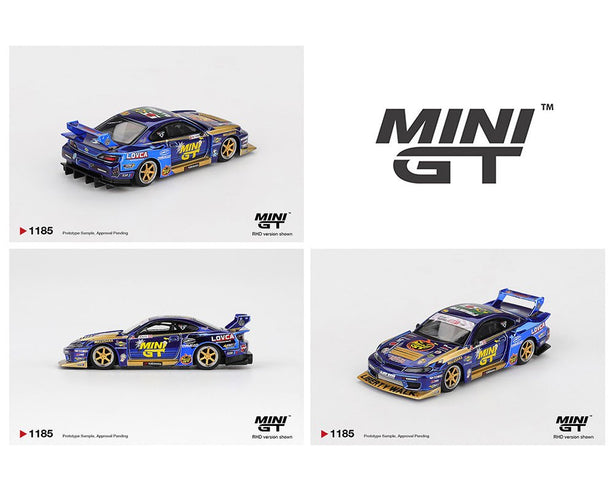 (Preorder) Mini GT 1:64 Nissan LB - Super Silhouette S15 SILVIA 555 Team MINI GT Liberty Walk 2025 Formula Drift Halloween Special – Chrome Blue - Cheeky MonkeyZ Diecast