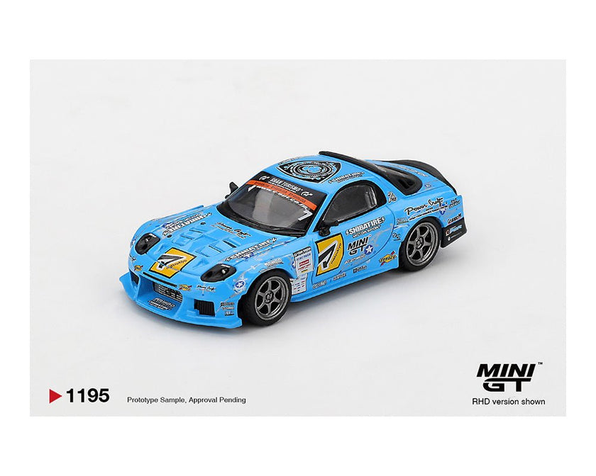 (Preorder) Mini GT 1:64 Mazda RX - 7 RE - Amemiya 2025 D1GP – Blue - Cheeky MonkeyZ Diecast