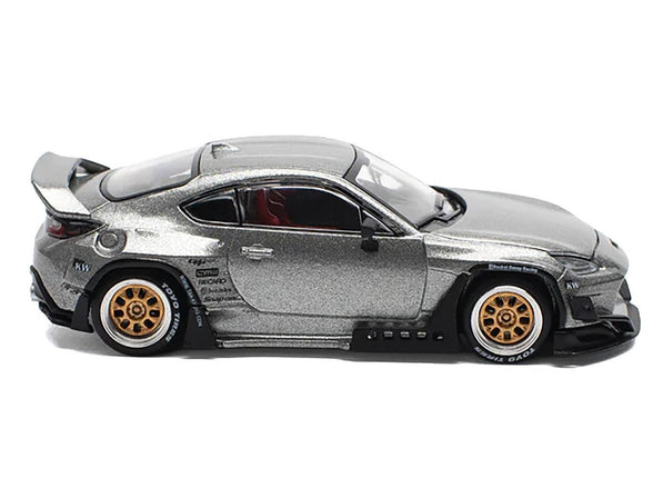 Toyota Pandem GR86 Silver Metallic 1/64 Diecast Model Car by Pop Race - Cheeky MonkeyZ Diecast