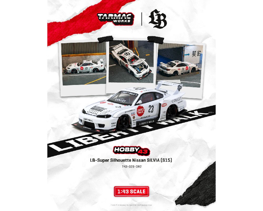 (Preorder) Tarmac Works 1:43 LB - Super Silhouette Nissan SILVIA (S15) Drift 2025 - Cheeky MonkeyZ Diecast